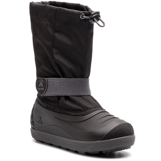 Buty zimowe dziecięce Kamik czarne z tworzywa sztucznego śniegowce 
