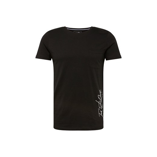 Czarny t-shirt męski Tom Tailor Denim z jerseyu z krótkim rękawem 
