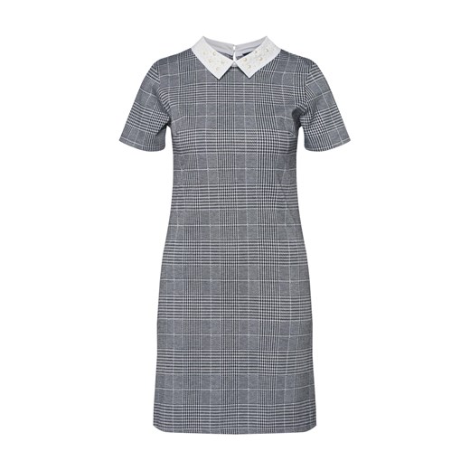 Dorothy Perkins sukienka mini szara w kratkę na wiosnę z krótkim rękawem dzienna 