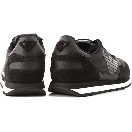 Emporio Armani Trampki dla Mężczyzn Na Wyprzedaży w Dziale Outlet, czarny, Tkanina, 2021, 45 45.5
