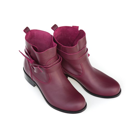 Zapato botki fioletowe casual gładkie płaskie skórzane 