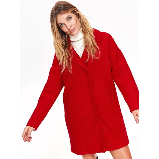 Płaszcz damski Top Secret czerwony jesienny casual 