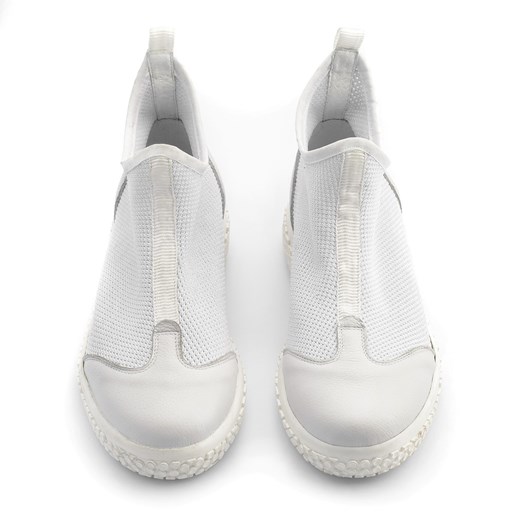Sneakersy damskie białe Neścior sportowe płaskie bez wzorów na wiosnę 