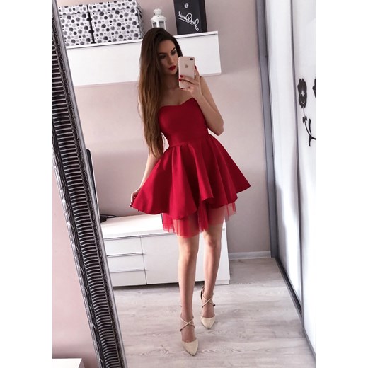 AURELLE - Sukienka rozkloszowana z tiulem M/L Tenezito.com.pl