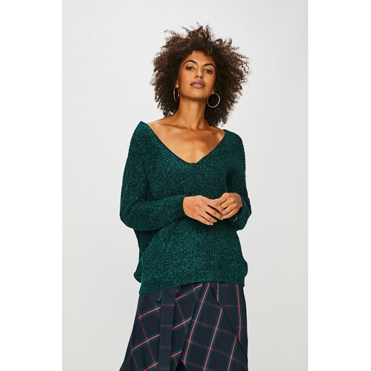 Zielony sweter damski Answear z dekoltem v 