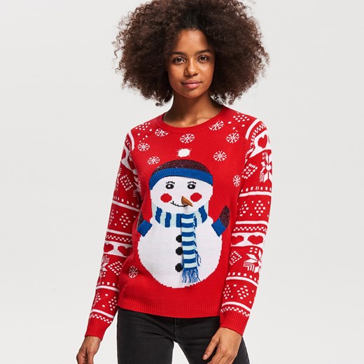 Sweter damski Reserved w bożonarodzeniowe wzory 