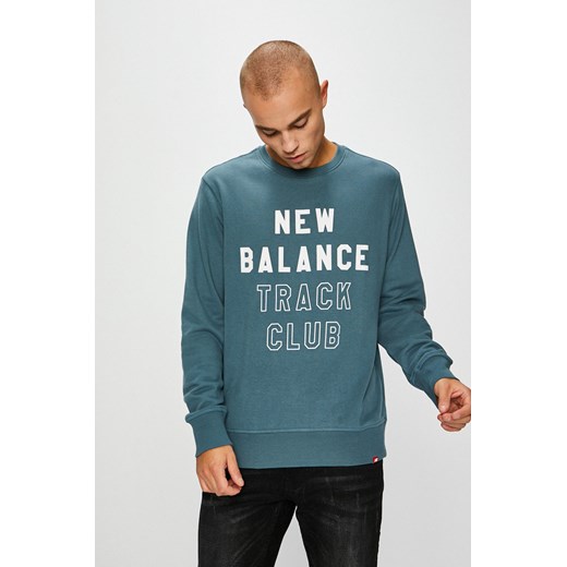 Bluza sportowa New Balance niebieska z nadrukami 