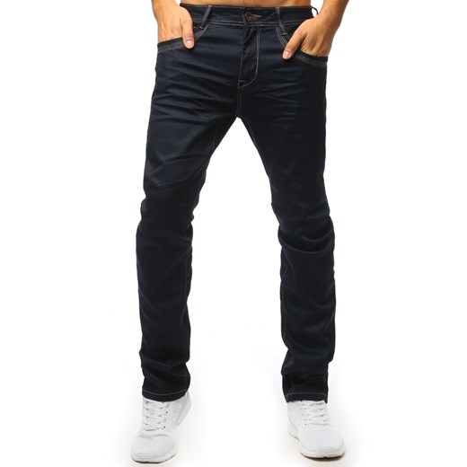 Spodnie jeansowe męskie granatowe (ux1537)  Dstreet 30 