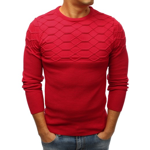 Sweter męski czerwony (wx1208) Dstreet  M 