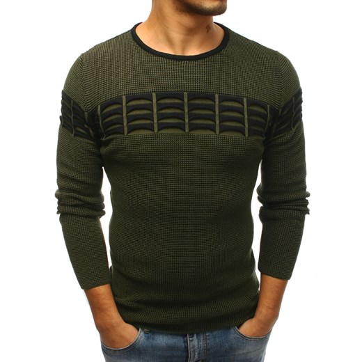 Sweter męski zielony (wx1222) Dstreet  L 