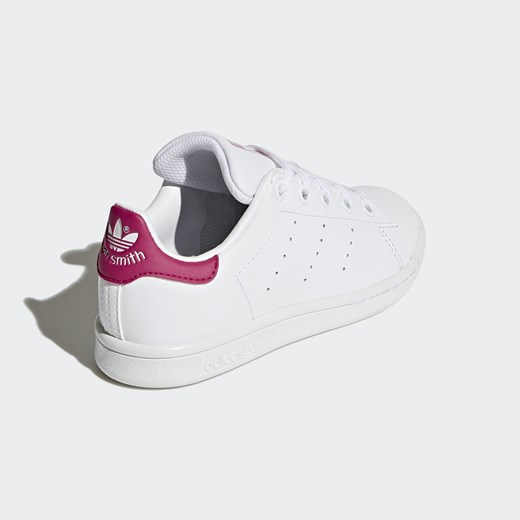 Białe trampki dziecięce Adidas Originals sznurowane bez wzorów 