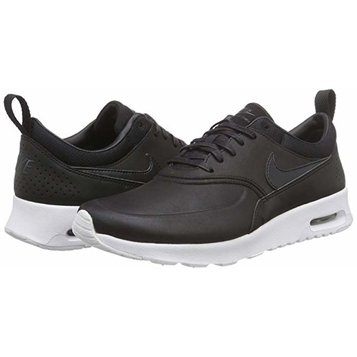 Buty sportowe damskie Nike air max thea gładkie czarne na koturnie sznurowane 