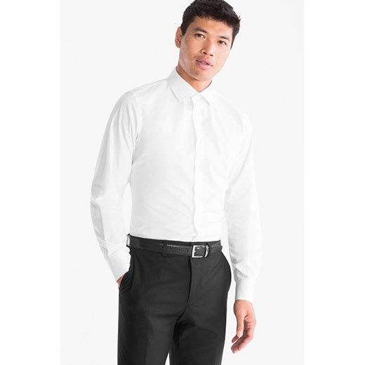 Koszula męska biała Angelo Litrico z długim rękawem elegancka bawełniana 