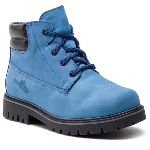 Buty zimowe dziecięce niebieskie Renbut trapery bez wzorów sznurowane 