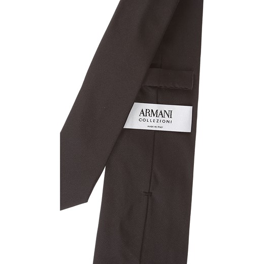 Krawat czarny Giorgio Armani gładki 