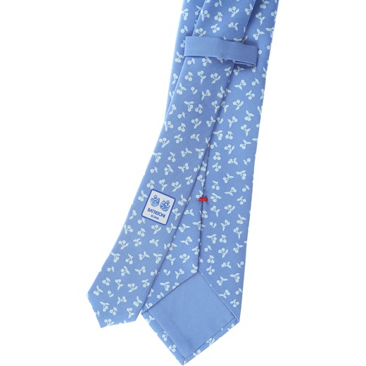 Krawat Battistoni niebieski w nadruki 