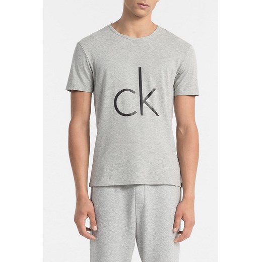 T-shirt męski szary Calvin Klein z krótkimi rękawami 