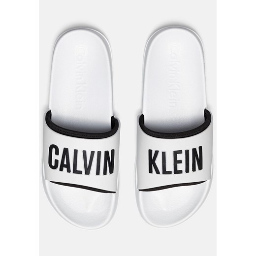 Klapki damskie białe Calvin Klein bez zapięcia na lato 