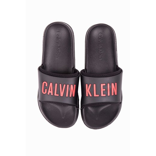 Klapki damskie brązowe Calvin Klein bez zapięcia casual 