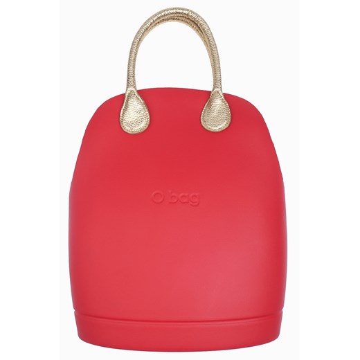 Shopper bag O Bag czerwona w stylu glamour matowa 