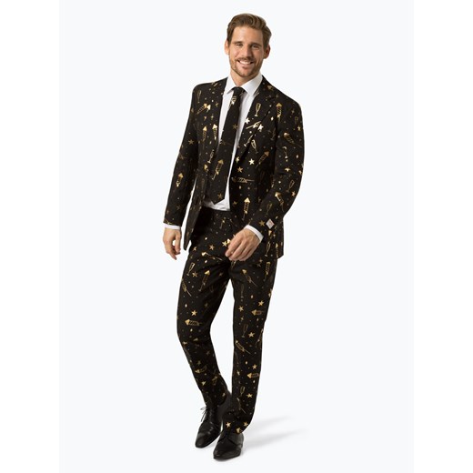 OppoSuits - Garnitur męski z krawatem – Fancy Fireworks, czarny Opposuits  52 vangraaf