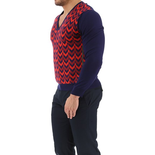 Wielokolorowy sweter męski Prada w abstrakcyjnym wzorze 