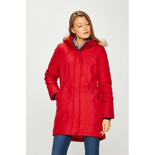 Czerwona kurtka damska Vero Moda bez wzorów 