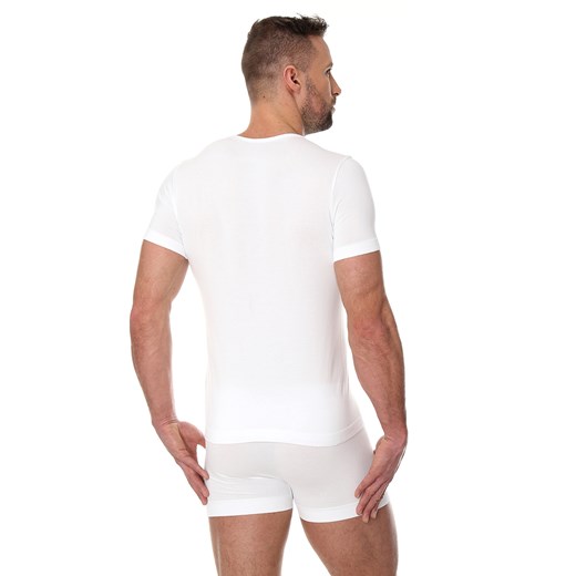 Bezszwowa koszulka męska Brubeck Comfort Cotton SS00990 biała