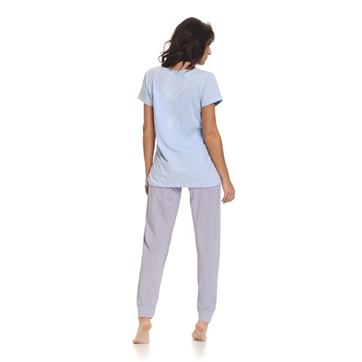 Bawełniana piżama damska Dn-nightwear PCB.9392 niebieska