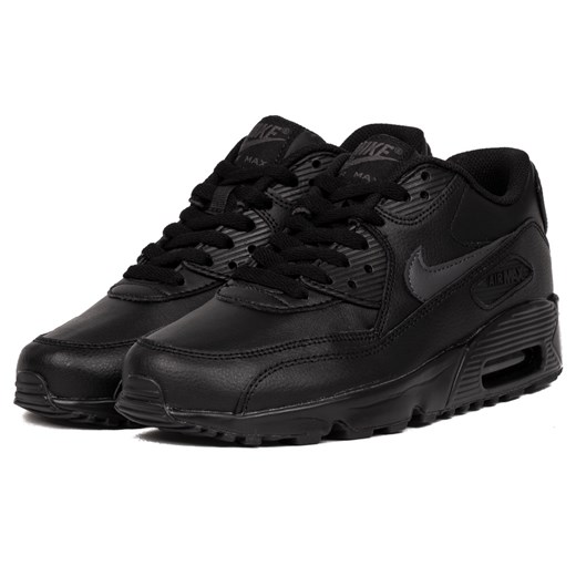 Buty sportowe damskie Nike czarne bez wzorów na płaskiej podeszwie sznurowane 