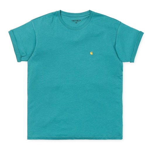 Koszulka Damska Carhartt WIP W' S/S Chase T-Shirt Soft Teal (I023698_715_90)  Carhartt Wip L okazja StreetSupply 