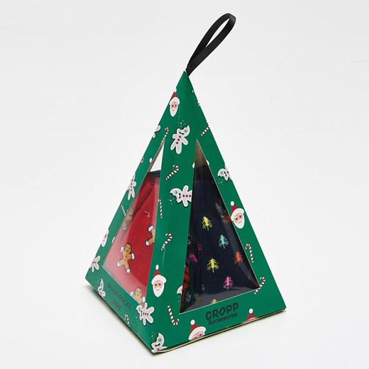 Cropp - 3 pack świątecznych skarpetek - Granatowy  Cropp 39 