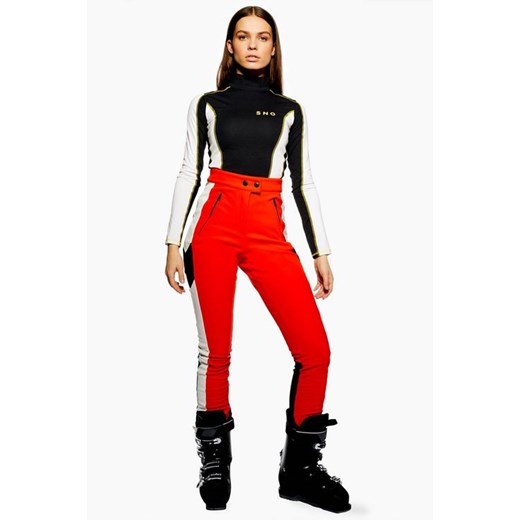 **Red Colour Block Trousers by Topshop SNO Topshop   