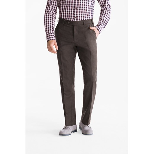 C&A Spodnie biznesowe-Regular Fit-miks wełniany, Brązowy, Rozmiar: 25