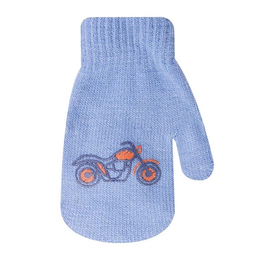 Rękawiczki jasnoniebieskie z motocyklem (z ABSem oraz sznurkiem)   10 cm YoClub