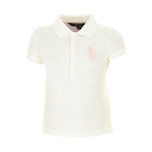 Ralph Lauren Dziecięce Koszulki Polo dla Dziewczynek Na Wyprzedaży w Dziale Outlet, Biały, Bawełna, 2019, 6Y M