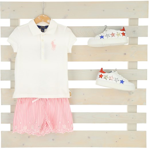 Ralph Lauren Dziecięce Koszulki Polo dla Dziewczynek Na Wyprzedaży w Dziale Outlet, Biały, Bawełna, 2019, 6Y M