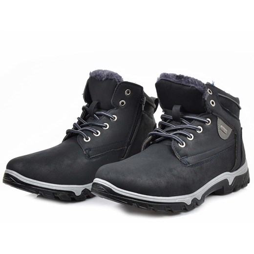 Granatowe buty trekkingowe z ociepleniem /A1-2 2637 S416/ Pantofelek24  43 pantofelek24.pl