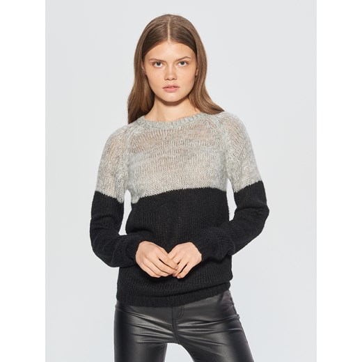 Cropp - Dwukolorowy sweter - Czarny Cropp czarny S 
