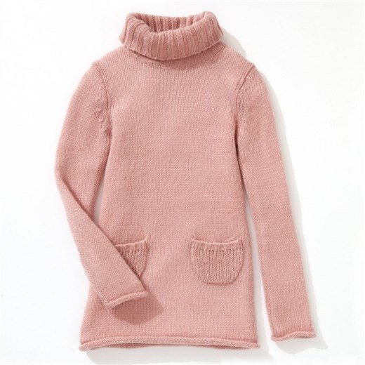 Sweter-tunika dziecięca, dla dziewczynek la-redoute-pl bezowy akryl