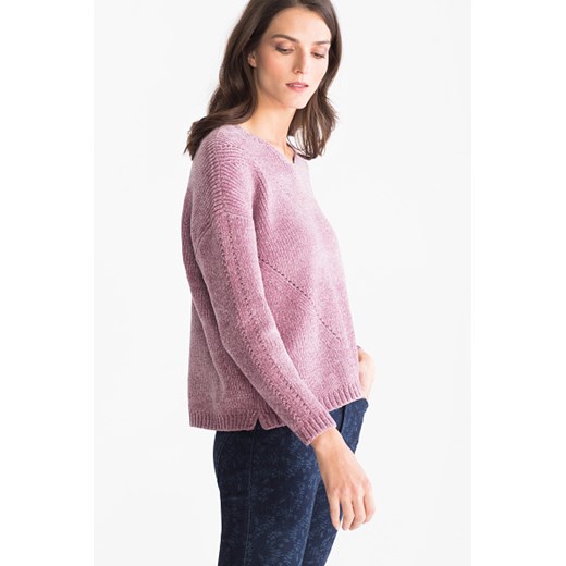 Sweter damski Canda casual różowy gładki 