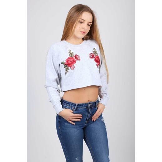 Bluza Crop Big Roses Patches