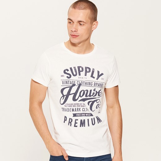 House - T-shirt House - Kremowy