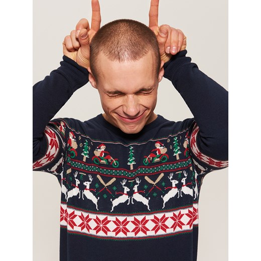 House - Sweter ze świątecznym motywem - Granatowy