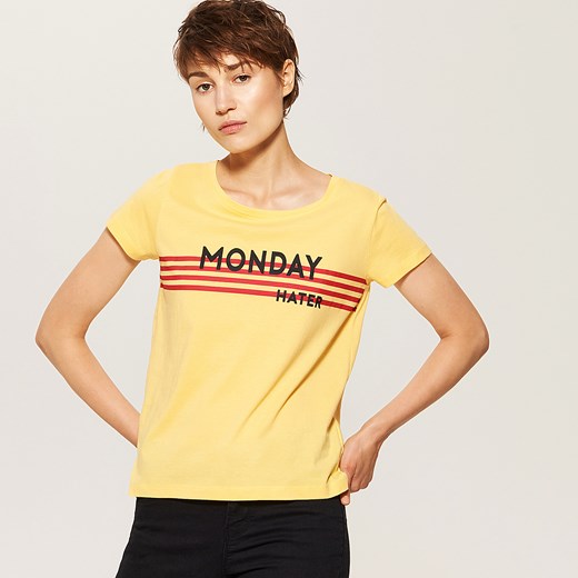 House - T-shirt z napisem - Żółty