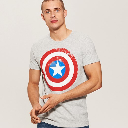 House - T-shirt Kapitan Ameryka - Jasny szar