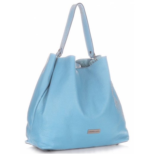 Shopper bag Vittoria Gotti casual niebieska matowa 
