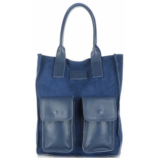 Shopper bag Vittoria Gotti w stylu młodzieżowym duża zamszowa 