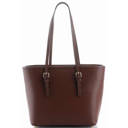 Brązowa shopper bag Genuine Leather elegancka 