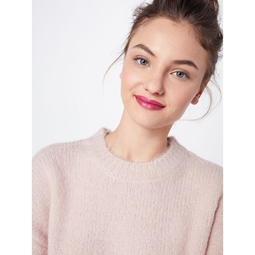 Selected Femme sweter damski casualowy różowy z okrągłym dekoltem 